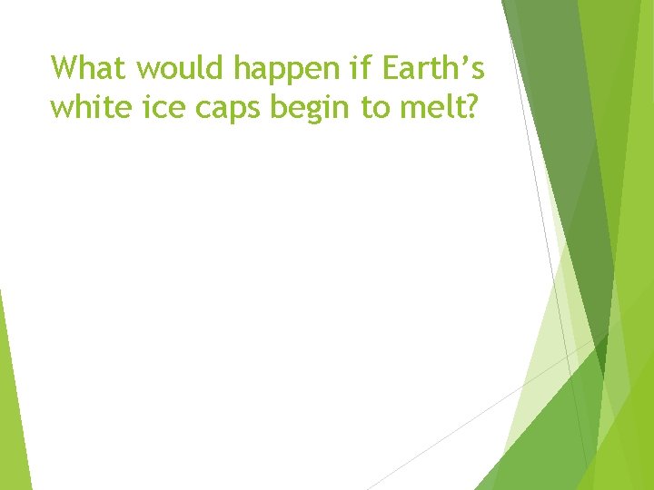 What would happen if Earth’s white ice caps begin to melt? 