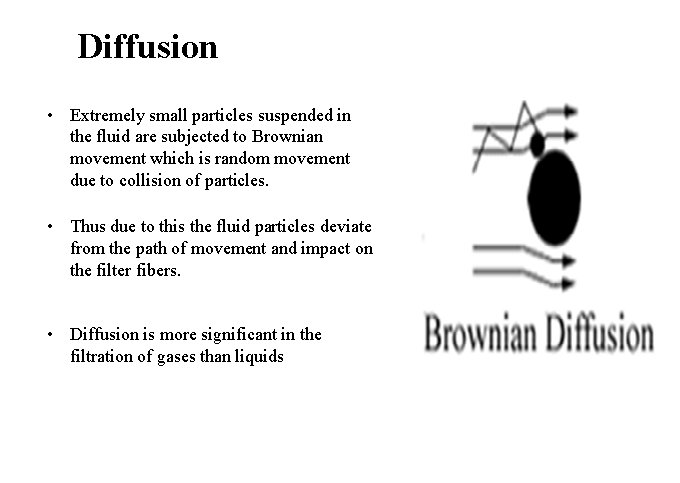 Diffusion • Extremely small particles suspended in the fluid are subjected to Brownian movement