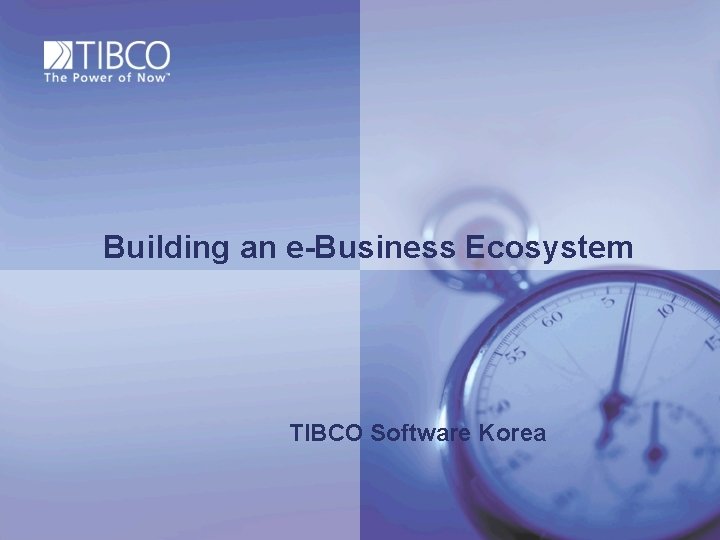 Building an e-Business Ecosystem TIBCO Software Korea 