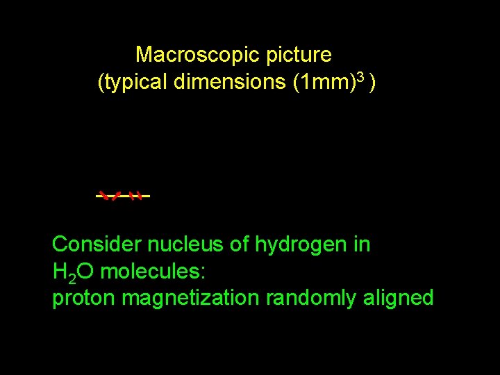 Macroscopic picture (typical dimensions (1 mm)3 ) Consider nucleus of hydrogen in H 2