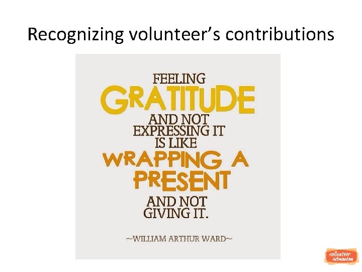 Recognizing volunteer’s contributions 