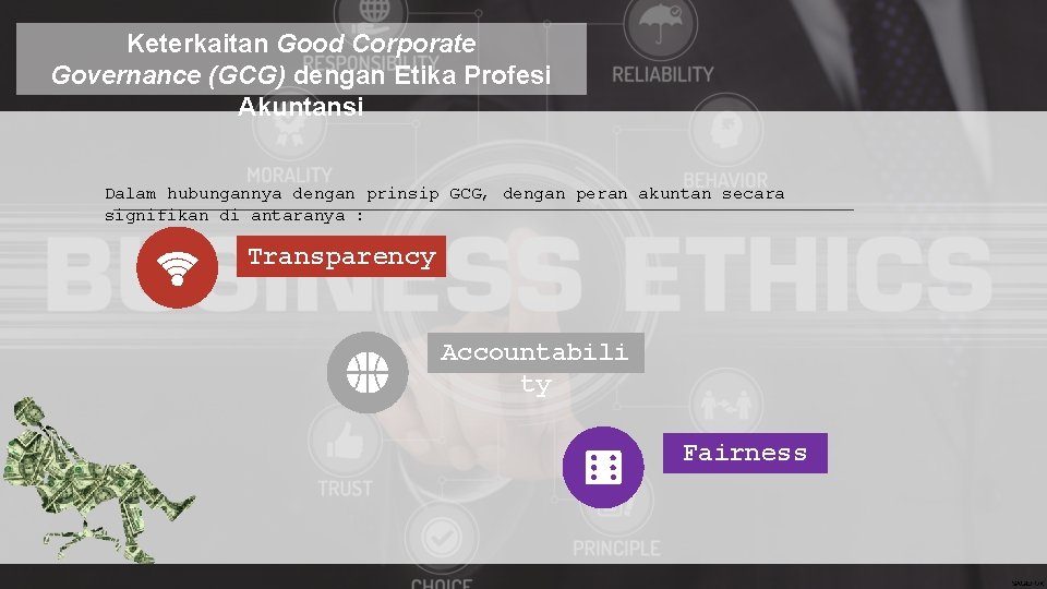 Keterkaitan Good Corporate Governance (GCG) dengan Etika Profesi Akuntansi Dalam hubungannya dengan prinsip GCG,