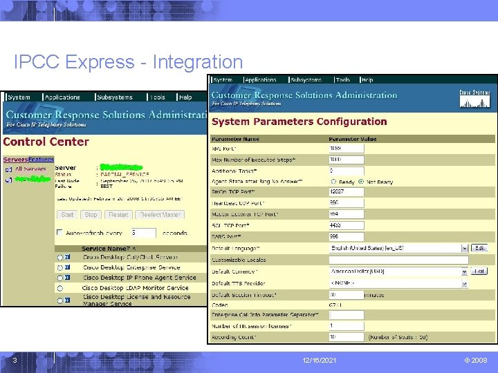 IPCC Express - Integration 3 12/16/2021 © 2008 