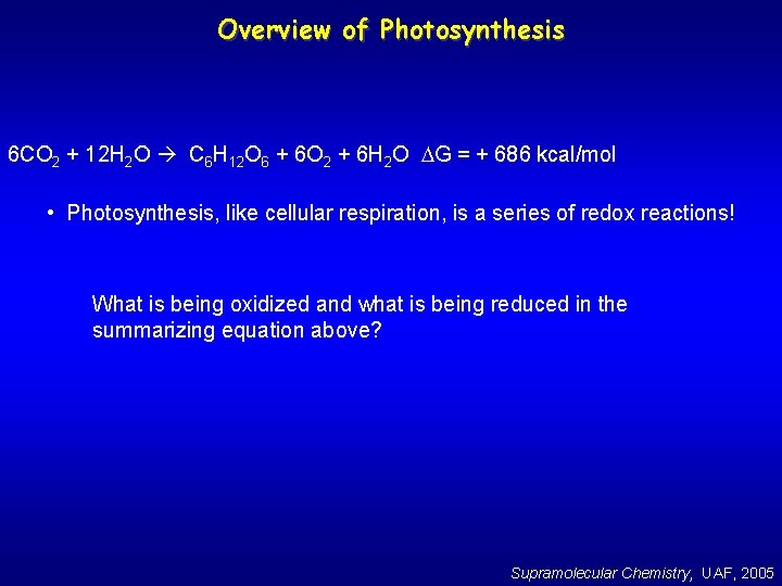 Overview of Photosynthesis 6 CO 2 + 12 H 2 O C 6 H