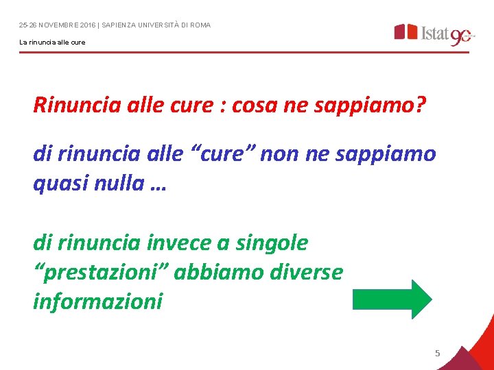 25 -26 NOVEMBRE 2016 | SAPIENZA UNIVERSITÀ DI ROMA La rinuncia alle cure Rinuncia 25 -26 NOVEMBRE 2016 | SAPIENZA UNIVERSITÀ DI ROMA La rinuncia alle cure Rinuncia