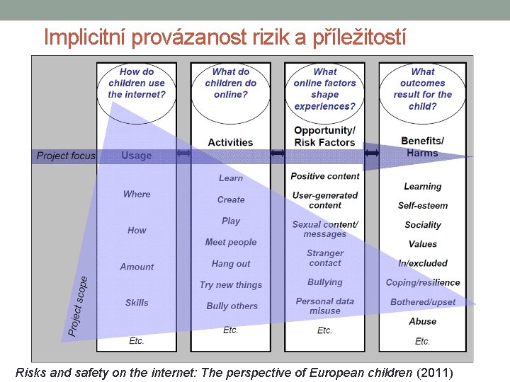 Implicitní provázanost rizik a příležitostí Risks and safety on the internet: The perspective of