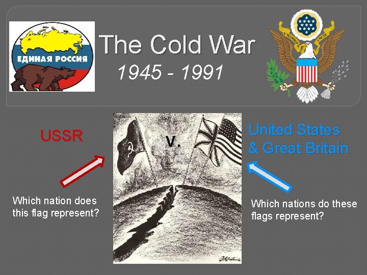 The Cold War 1945 - 1991 USSR Which nation does this flag represent? v.