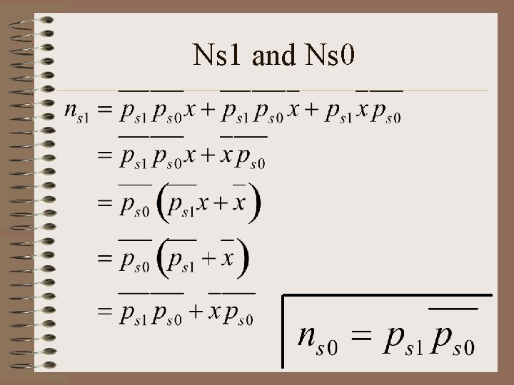 Ns 1 and Ns 0 