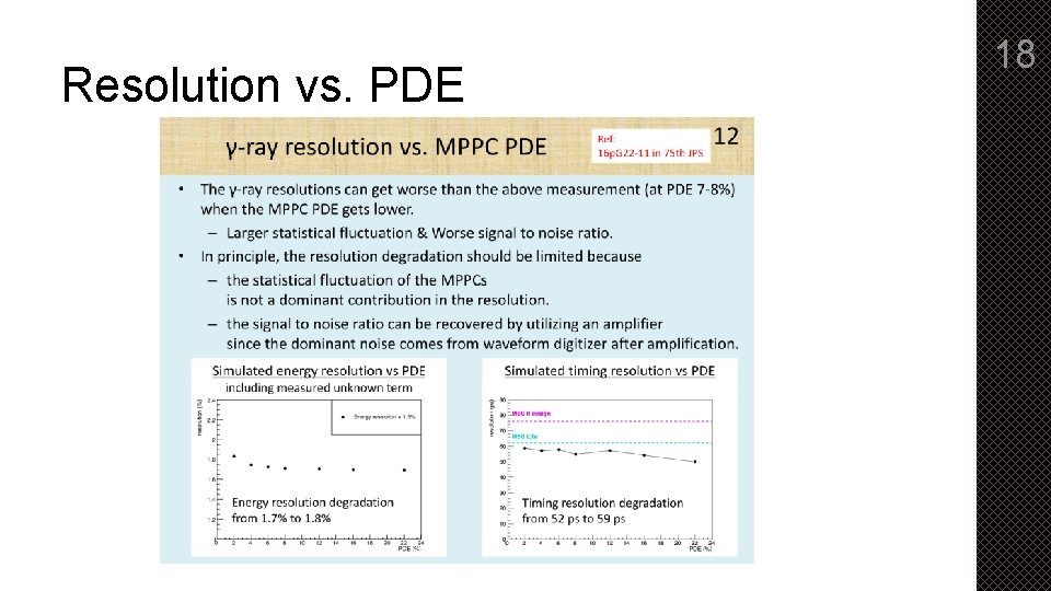 Resolution vs. PDE 18 