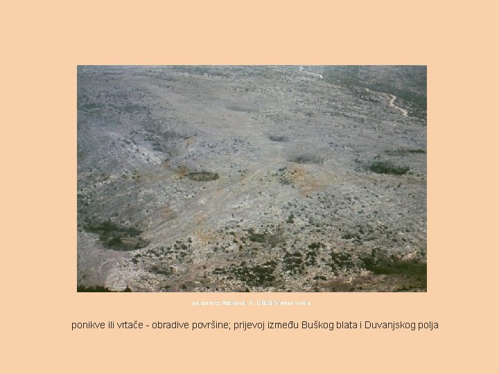 preuzeto iz: Božičević, S. (2000): Kamen i voda ponikve ili vrtače - obradive površine;