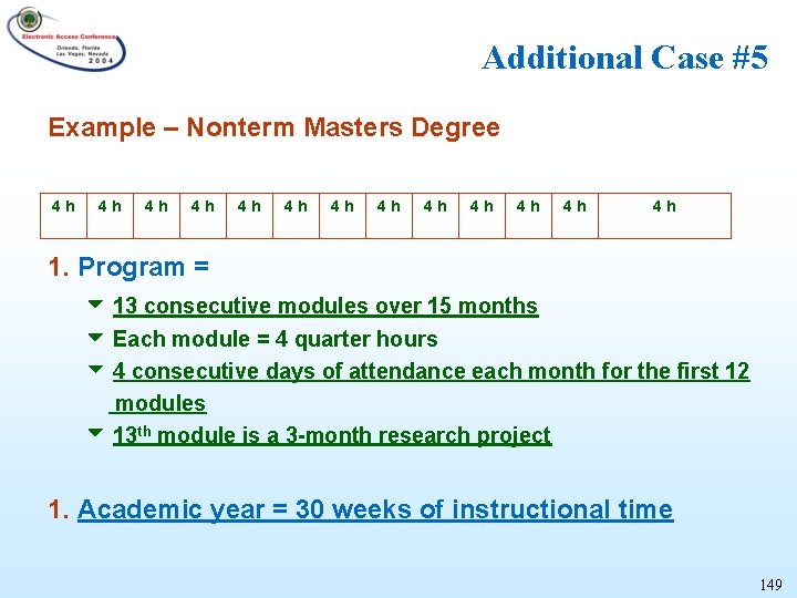 Additional Case #5 Example – Nonterm Masters Degree 4 h 4 h 4 h