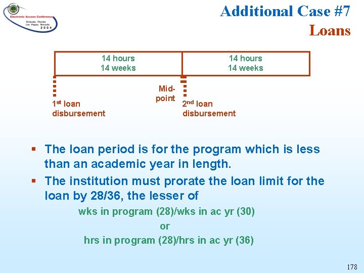 Additional Case #7 Loans 14 hours 14 weeks 1 st loan disbursement 14 hours