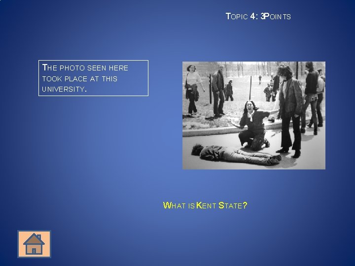 TOPIC 4: 3 POINTS THE PHOTO SEEN HERE TOOK PLACE AT THIS UNIVERSITY. WHAT