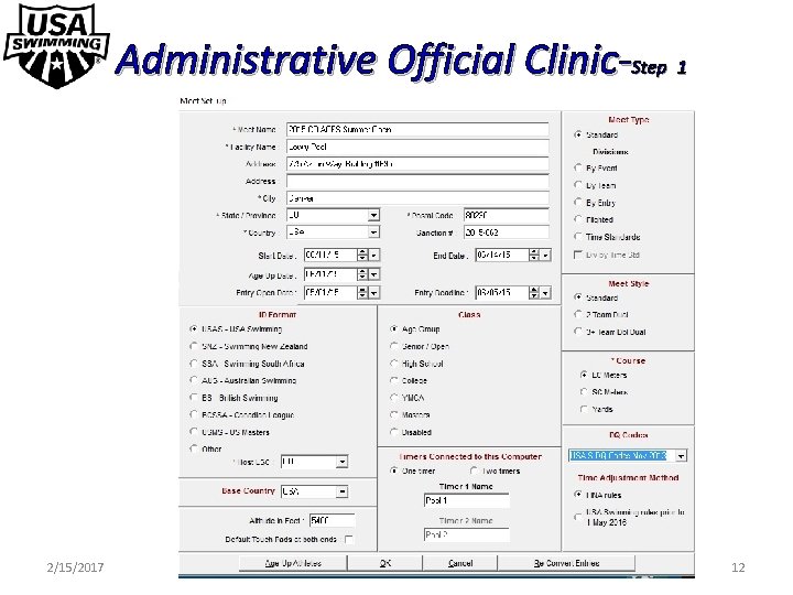 Administrative Official Clinic-Step 1 2/15/2017 12 