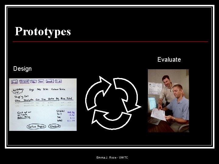 Prototypes Evaluate Design Emma J. Rose - UWTC Prototypes Evaluate Design Emma J. Rose - UWTC