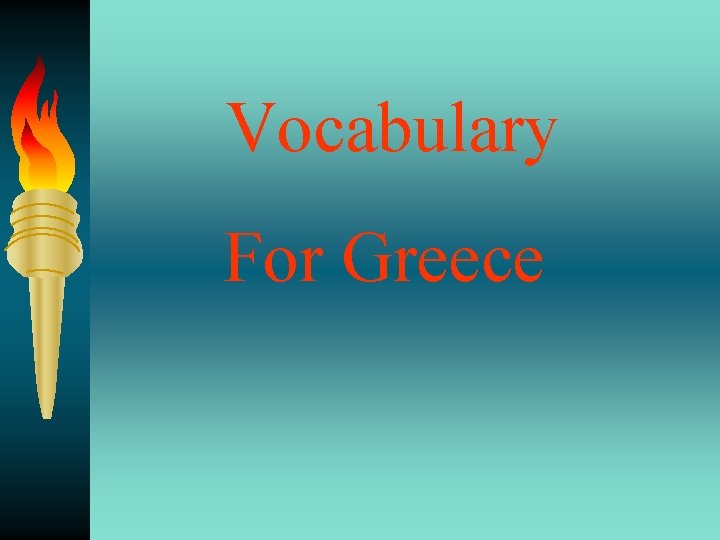 Vocabulary For Greece 