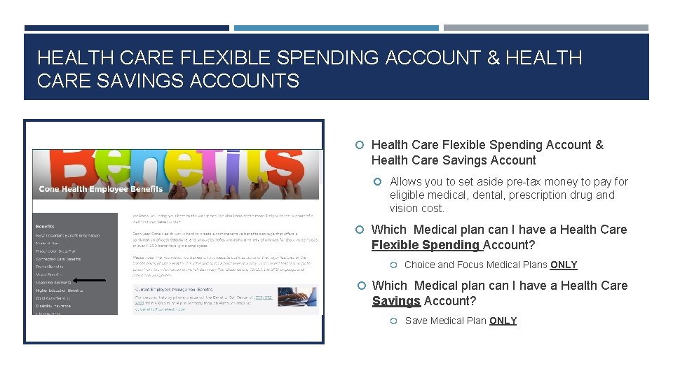 HEALTH CARE FLEXIBLE SPENDING ACCOUNT & HEALTH CARE SAVINGS ACCOUNTS Health Care Flexible Spending