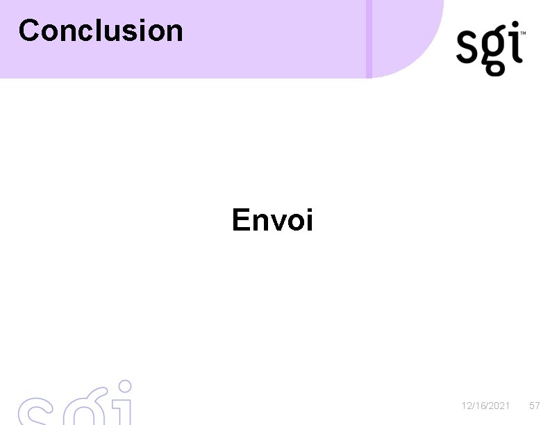 Conclusion Envoi 12/16/2021 57 