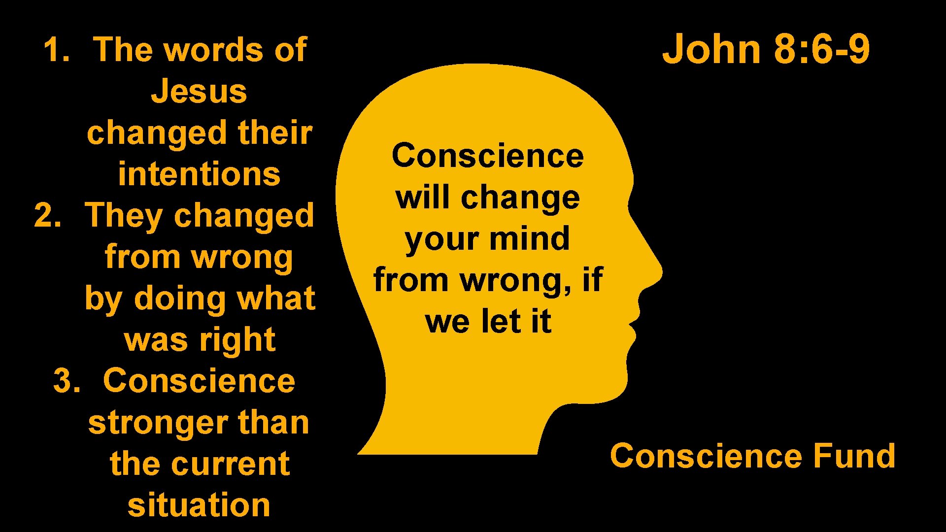 1. The words of Jesus changed their intentions 2. They changed from wrong by