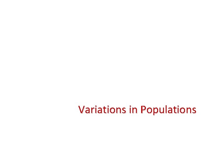 Variations in Populations 