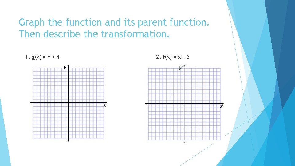 Parent Functions and Transformations Section 1 1 Parent