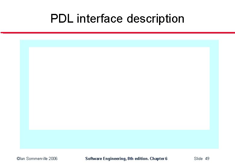 PDL interface description ©Ian Sommerville 2006 Software Engineering, 8 th edition. Chapter 6 Slide