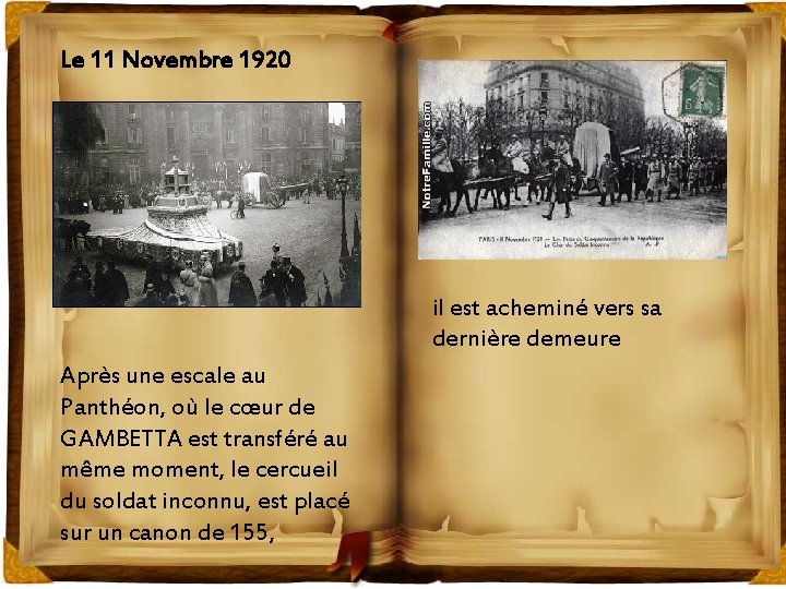 Le 11 Novembre 1920 il est acheminé vers sa dernière demeure Après une escale