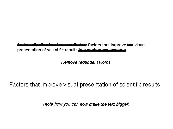 An investigation into the contributory factors that improve the visual presentation of scientific results