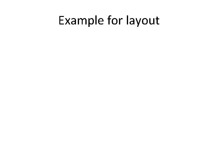 Example for layout 
