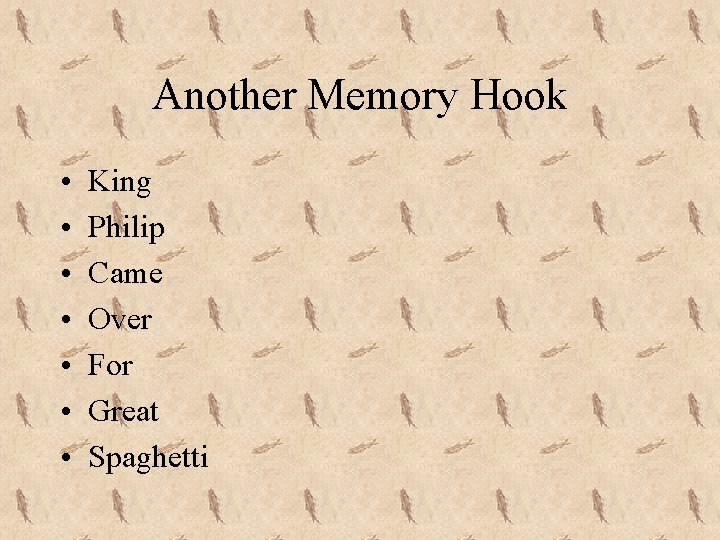 Another Memory Hook • • King Philip Came Over For Great Spaghetti 