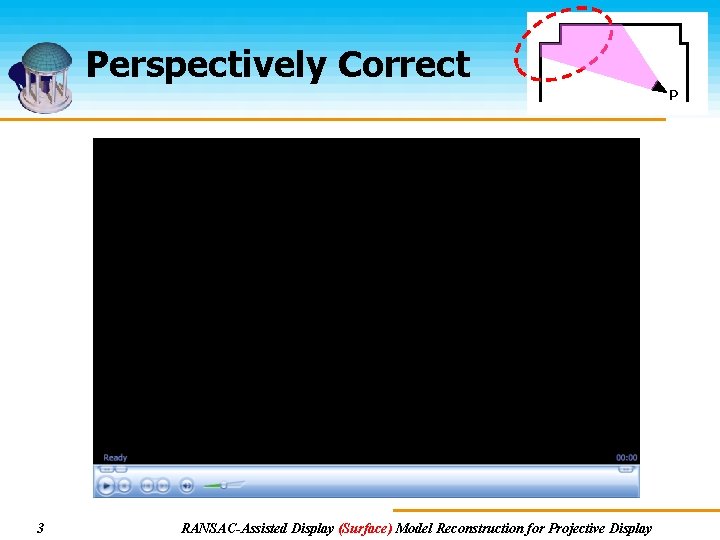 Perspectively Correct P 3 RANSAC-Assisted Display (Surface) Model Reconstruction for Projective Display 