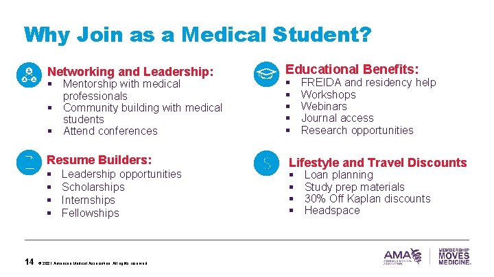 Why Join as a Medical Student? Networking and Leadership: Educational Benefits: Resume Builders: Lifestyle