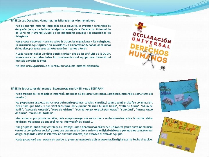 FASE 2: Los Derechos Humanos, las Migraciones y los Refugiados • En las distintas