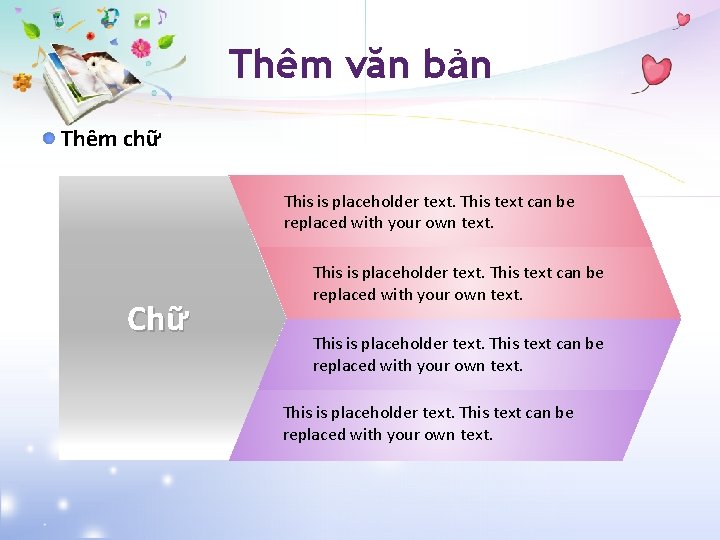 Thêm văn bản Thêm chữ This is placeholder text. This text can be replaced