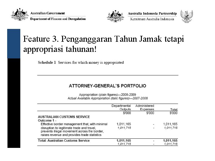 Feature 3. Penganggaran Tahun Jamak tetapi appropriasi tahunan! 