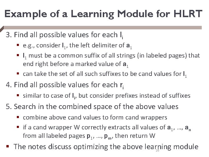 Example of a Learning Module for HLRT 3. Find all possible values for each