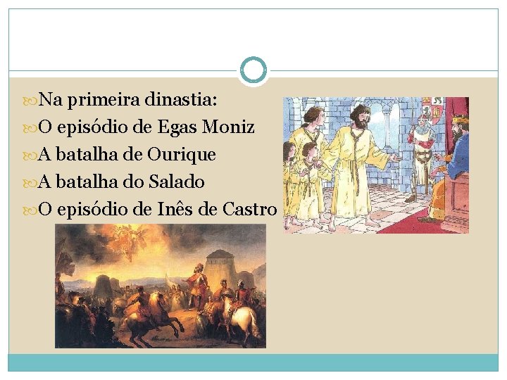  Na primeira dinastia: O episódio de Egas Moniz A batalha de Ourique A