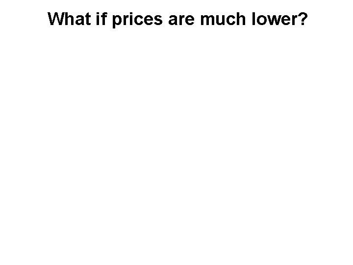 What if prices are much lower? 