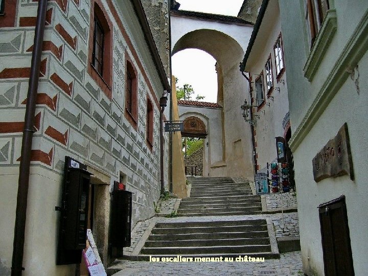 les escaliers menant au château 