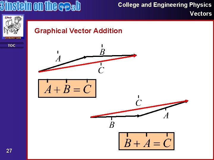 College and Engineering Physics Vectors Graphical Vector Addition TOC 27 College and Engineering Physics Vectors Graphical Vector Addition TOC 27