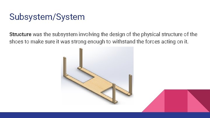 Subsystem/System Structure was the subsystem involving the design of the physical structure of the