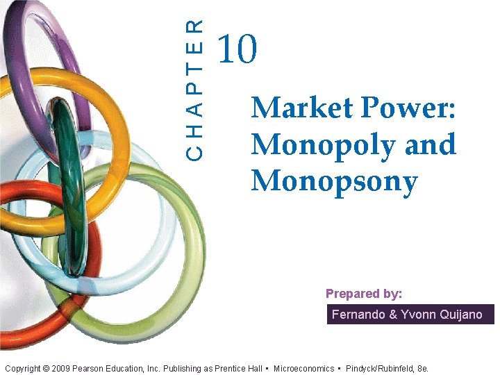 CHAPTER 10 Market Power: Monopoly and Monopsony Prepared by: Fernando & Yvonn Quijano Copyright