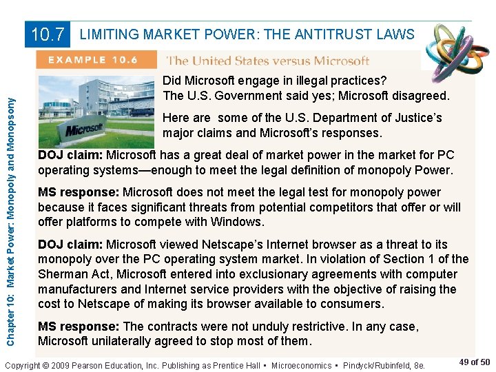 Chapter 10: Market Power: Monopoly and Monopsony 10. 7 LIMITING MARKET POWER: THE ANTITRUST