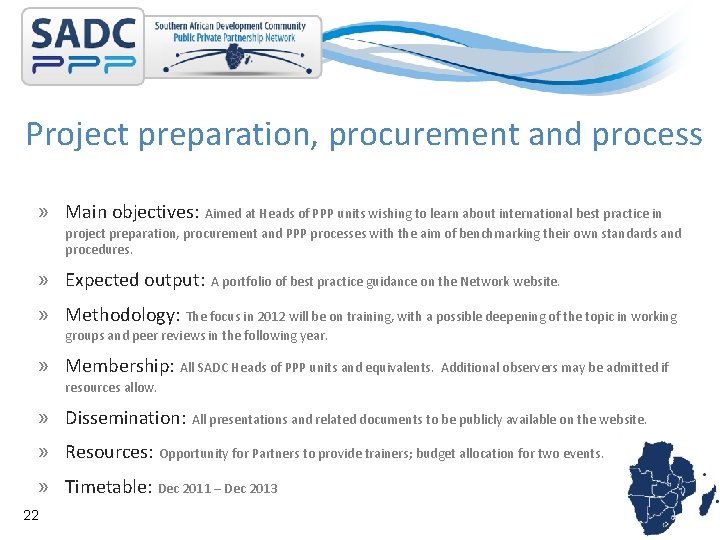 Project preparation, procurement and process » Main objectives: Aimed at Heads of PPP units