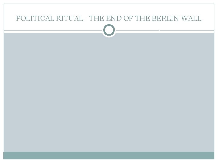 POLITICAL RITUAL : THE END OF THE BERLIN WALL 