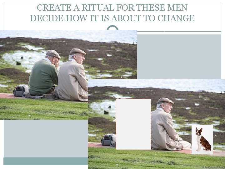 CREATE A RITUAL FOR THESE MEN DECIDE HOW IT IS ABOUT TO CHANGE 