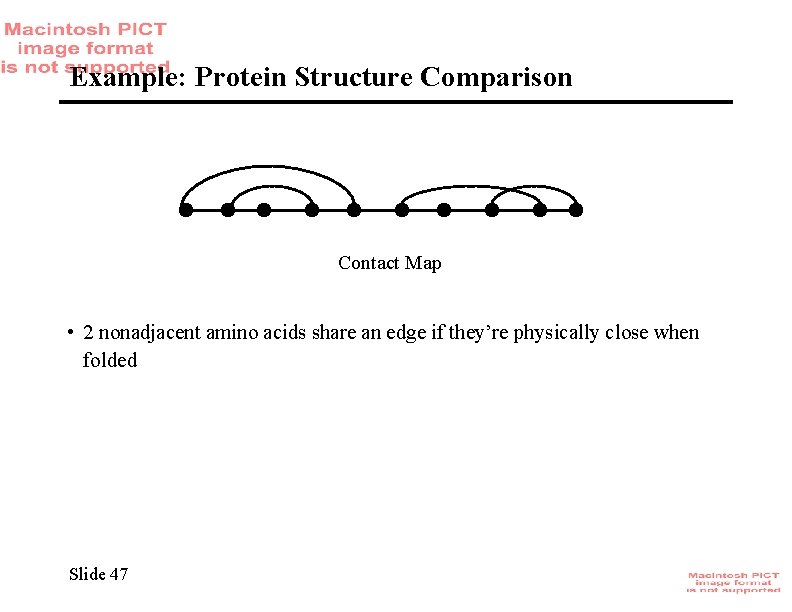 Example: Protein Structure Comparison Contact Map • 2 nonadjacent amino acids share an edge