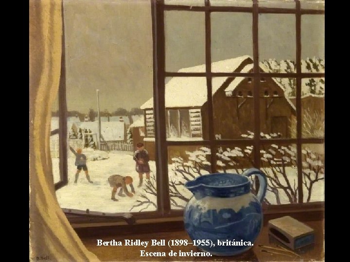 Bertha Ridley Bell (1898– 1955), británica. Escena de invierno. 