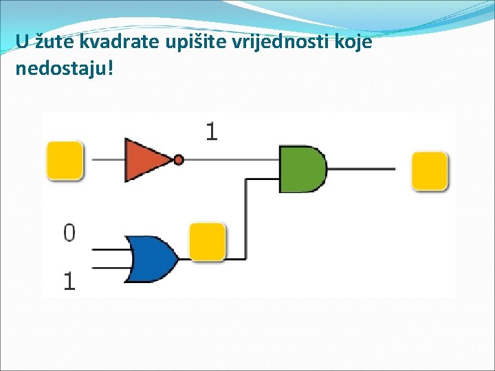 U žute kvadrate upišite vrijednosti koje nedostaju! 