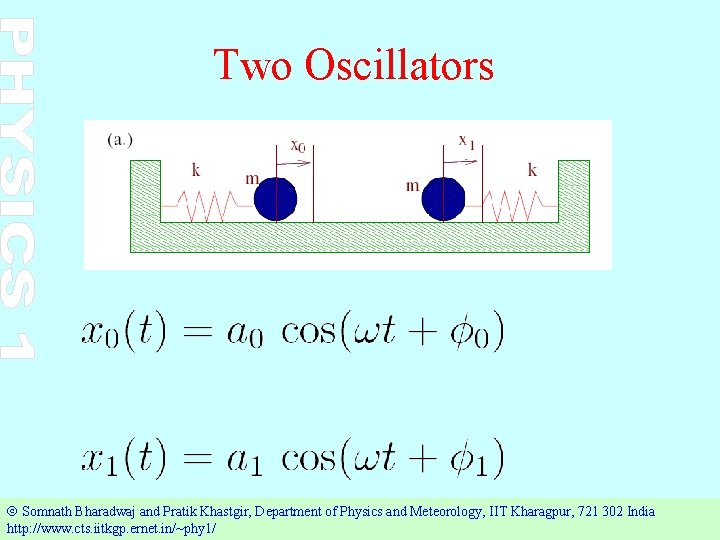 Two Oscillators Ó Somnath Bharadwaj and Pratik Khastgir, Department of Physics and Meteorology, IIT